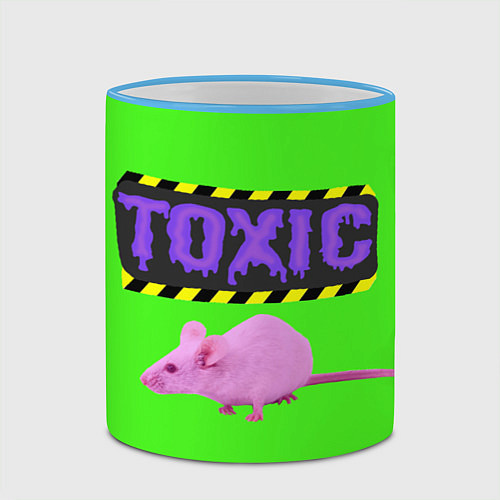 Кружка цветная Toxic / 3D-Небесно-голубой кант – фото 2