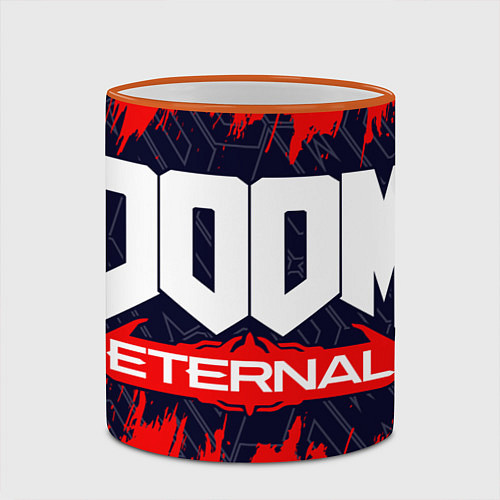 Кружка цветная DOOM ETERNAL ДУМ ЭТЕРНАЛ / 3D-Оранжевый кант – фото 2