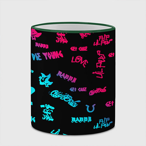 Кружка цветная LIL PEEP / 3D-Зеленый кант – фото 2
