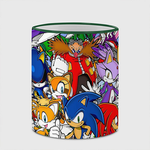 Кружка цветная Sonic / 3D-Зеленый кант – фото 2