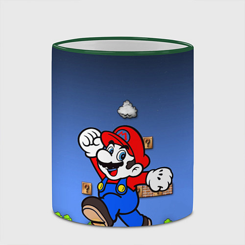 Кружка цветная Mario / 3D-Зеленый кант – фото 2