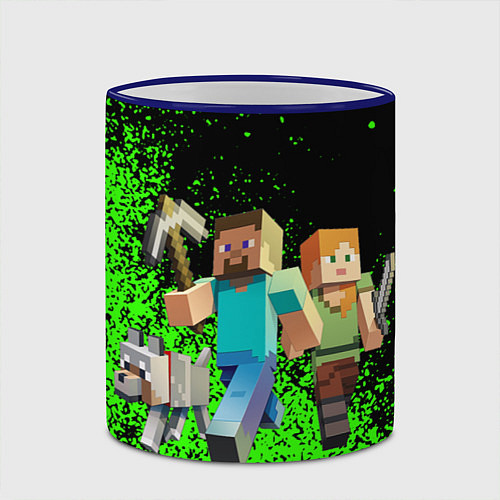 Кружка цветная Minecraft / 3D-Синий кант – фото 2