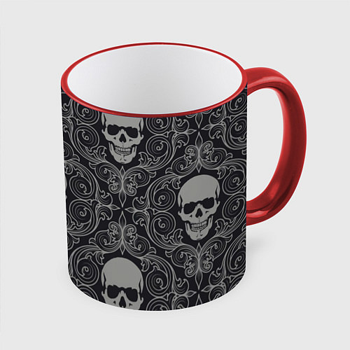 Кружка цветная Skulls / 3D-Красный кант – фото 1