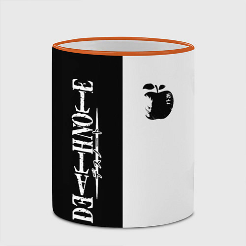 Кружка цветная Death Note / 3D-Оранжевый кант – фото 2