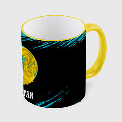 Кружка 3D KAZAKHSTAN КАЗАХСТАН, цвет: 3D-желтый кант