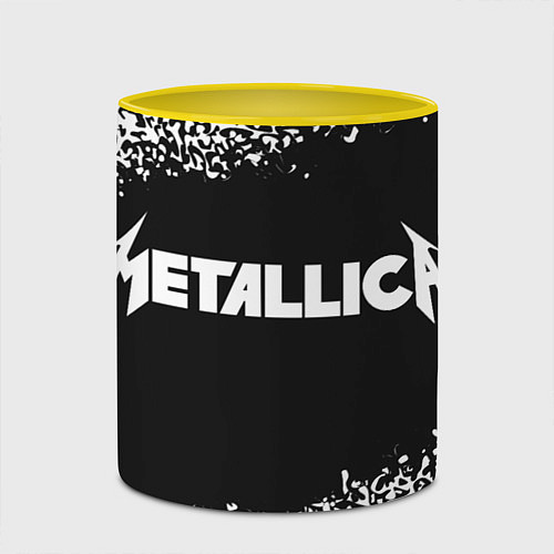 Кружка цветная METALLICA МЕТАЛЛИКА / 3D-Белый + желтый – фото 2