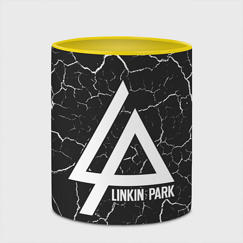 Кружка цветная LINKIN PARK ЛИНКИН ПАРК / 3D-Белый + желтый – фото 2