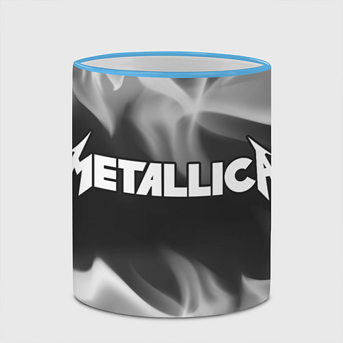 Кружка цветная METALLICA МЕТАЛЛИКА / 3D-Небесно-голубой кант – фото 2