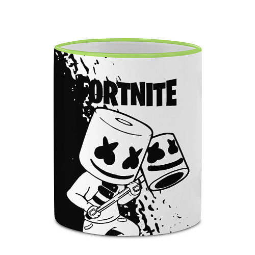 Кружка цветная FORTNITE MARSHMELLO / 3D-Светло-зеленый кант – фото 2