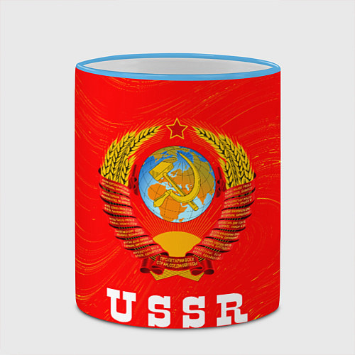 Кружка цветная USSR СССР / 3D-Небесно-голубой кант – фото 2