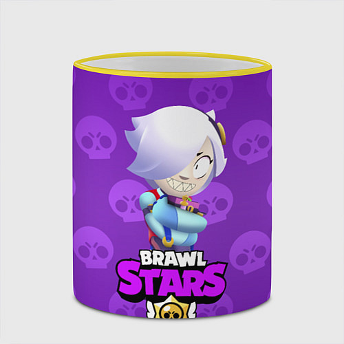 Кружка цветная Colette - Brawl Stars / 3D-Желтый кант – фото 2