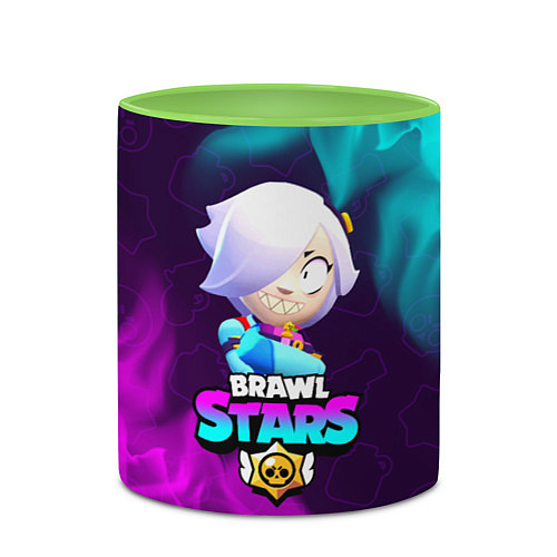 Кружка цветная BRAWL STARS COLETTE КОЛЕТТ / 3D-Белый + светло-зеленый – фото 2