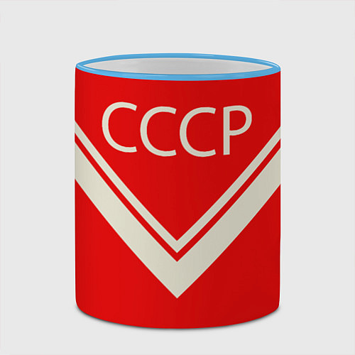 Кружка цветная СССР хоккейная форма / 3D-Небесно-голубой кант – фото 2