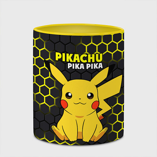 Кружка цветная Pikachu Pika Pika / 3D-Белый + желтый – фото 2