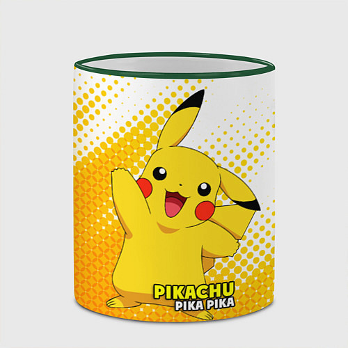 Кружка цветная Pikachu Pika Pika / 3D-Зеленый кант – фото 2