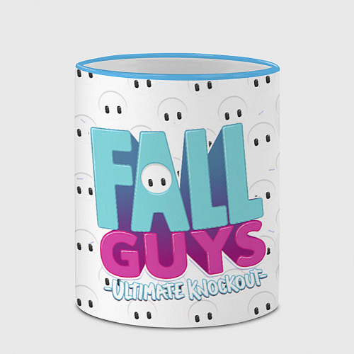 Кружка цветная Fall Guys / 3D-Небесно-голубой кант – фото 2