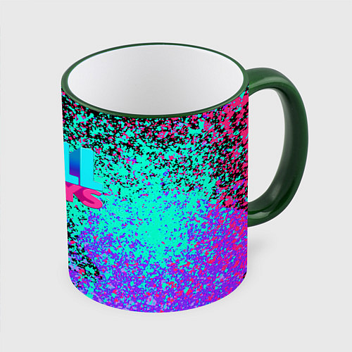 Кружка цветная Fall Guys / 3D-Зеленый кант – фото 1