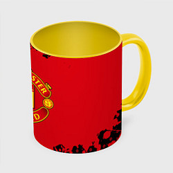 Кружка 3D MANCHESTER UNITED, цвет: 3D-белый + желтый