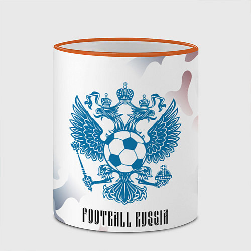 Кружка цветная FOOTBALL RUSSIA Футбол / 3D-Оранжевый кант – фото 2