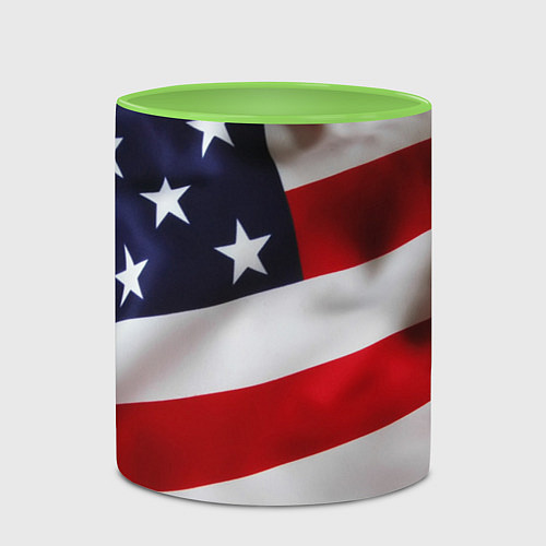 Кружка цветная США USA / 3D-Белый + светло-зеленый – фото 2