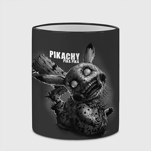 Кружка цветная Pikachu Pika Pika / 3D-Черный кант – фото 2
