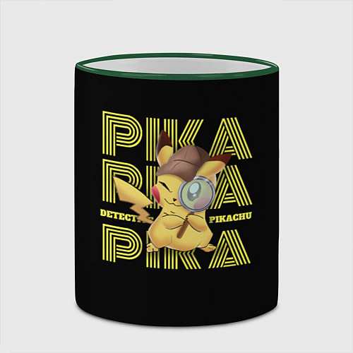 Кружка цветная Pikachu Pika Pika / 3D-Зеленый кант – фото 2