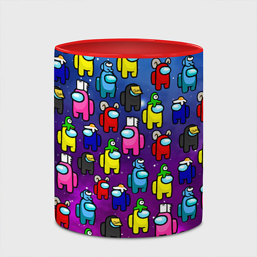 Кружка цветная AMONG US / 3D-Белый + красный – фото 2