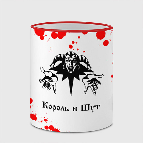 Кружка цветная КОРОЛЬ И ШУТ / 3D-Красный кант – фото 2