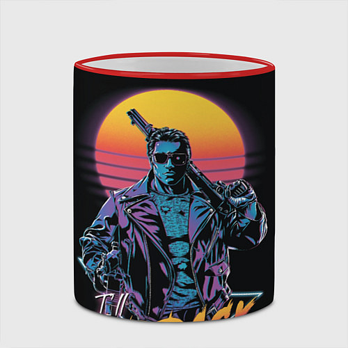 Кружка цветная I WILL BE BACK TERMINATOR / 3D-Красный кант – фото 2