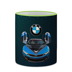 Кружка 3D BMW i8 Turbo тюнинговая, цвет: 3D-светло-зеленый кант — фото 2