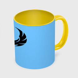 Кружка 3D Птица феникс, цвет: 3D-белый + желтый