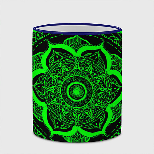 Кружка цветная Mandala / 3D-Синий кант – фото 2