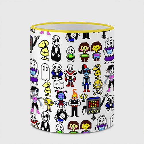 Кружка цветная UNDERTALE / 3D-Желтый кант – фото 2