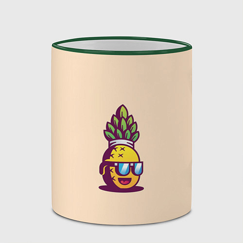Кружка цветная ANANAS / 3D-Зеленый кант – фото 2