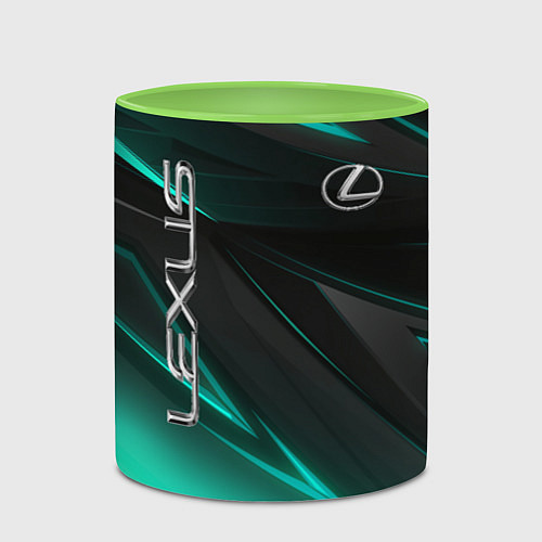 Кружка цветная Lexus / 3D-Белый + светло-зеленый – фото 2