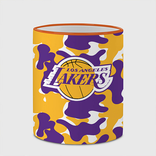 Кружка цветная LA LAKERS ЛЕЙКЕРС / 3D-Оранжевый кант – фото 2