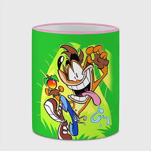 Кружка цветная CRASH BANDICOOT / 3D-Розовый кант – фото 2