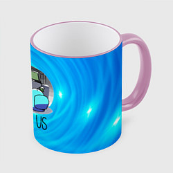 Кружка 3D Among Us карты, цвет: 3D-розовый кант