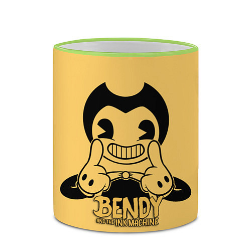 Кружка цветная Bendy And The Ink Machine / 3D-Светло-зеленый кант – фото 2