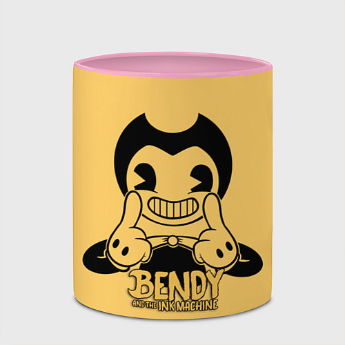 Кружка цветная Bendy And The Ink Machine / 3D-Белый + розовый – фото 2