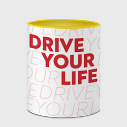 Кружка 3D Drive Your Live: Red, цвет: 3D-белый + желтый — фото 2