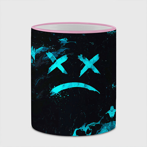 Кружка цветная Lil Peep / 3D-Розовый кант – фото 2