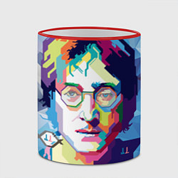Кружка 3D Джон Леннон Imagine, цвет: 3D-красный кант — фото 2