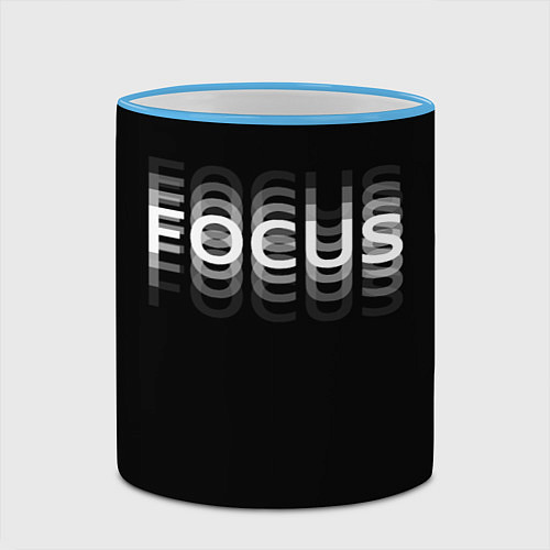 Кружка цветная FOCUS: WHITE / 3D-Небесно-голубой кант – фото 2