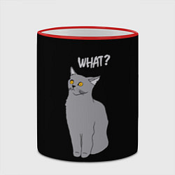 Кружка 3D What cat, цвет: 3D-красный кант — фото 2