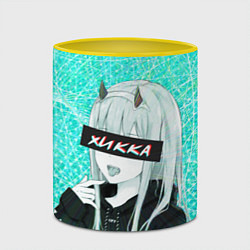 Кружка 3D Zero Two Хикка, цвет: 3D-белый + желтый — фото 2