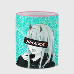 Кружка 3D Zero Two Хикка, цвет: 3D-розовый кант — фото 2