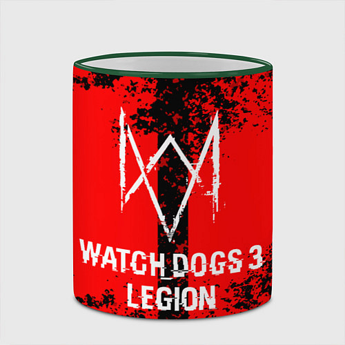 Кружка цветная Watch Dogs: Legion / 3D-Зеленый кант – фото 2