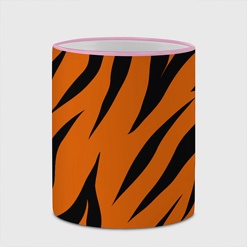 Кружка цветная Текстура тигра / 3D-Розовый кант – фото 2