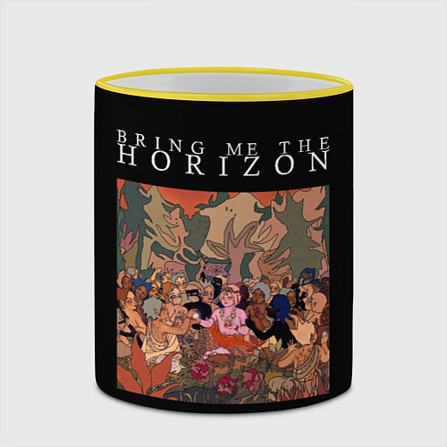 Кружка цветная BRING ME THE HORIZON / 3D-Желтый кант – фото 2